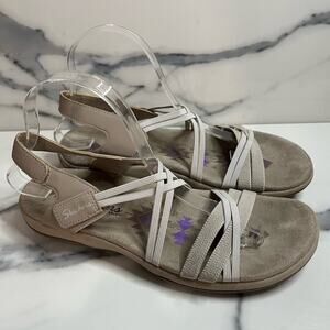 Skechers | Women's Natural Taupe Reggae Comfort Takes Two Sandals Sz 9